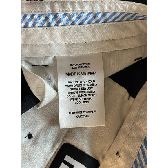 FootJoy FJ Mens 38x10 Black Flat Front Polyester Spandex Performance Golf Shorts - Picture 6 of 6